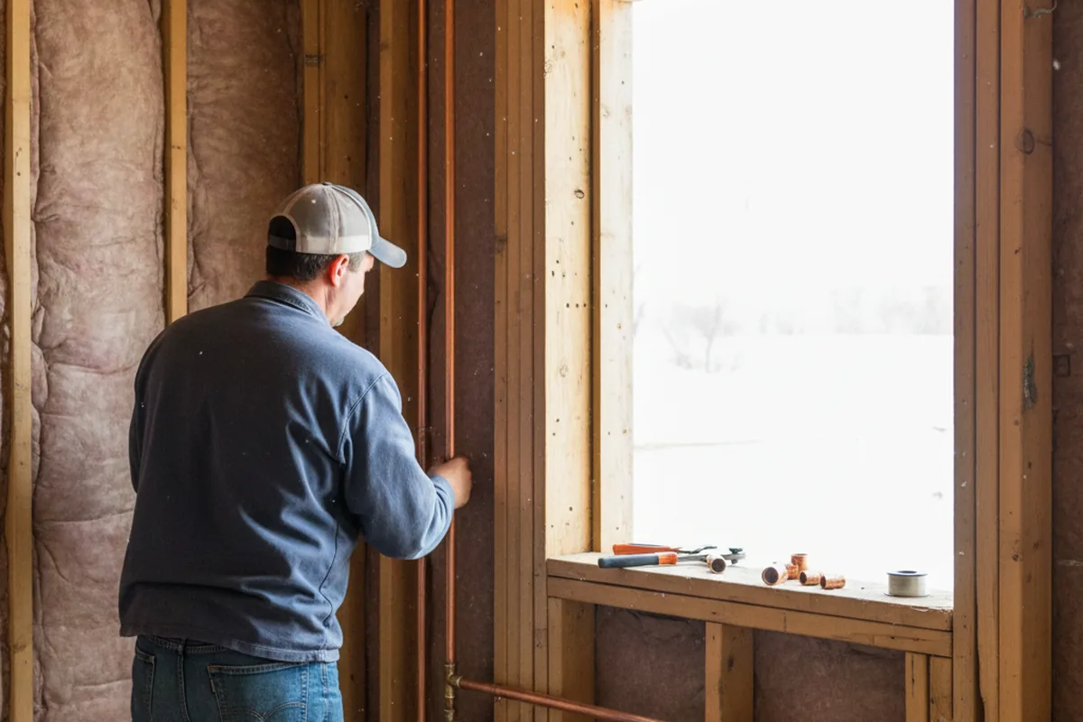Licensed plumber running new copper supply lines in a Hyde Park home