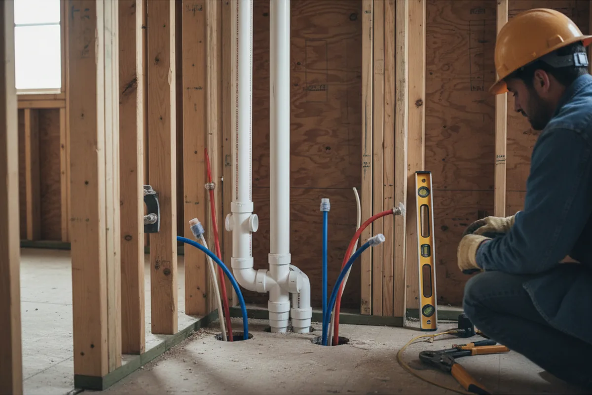 Drain and supply rough-in during Garbage Disposal Repair in Hyde Park
